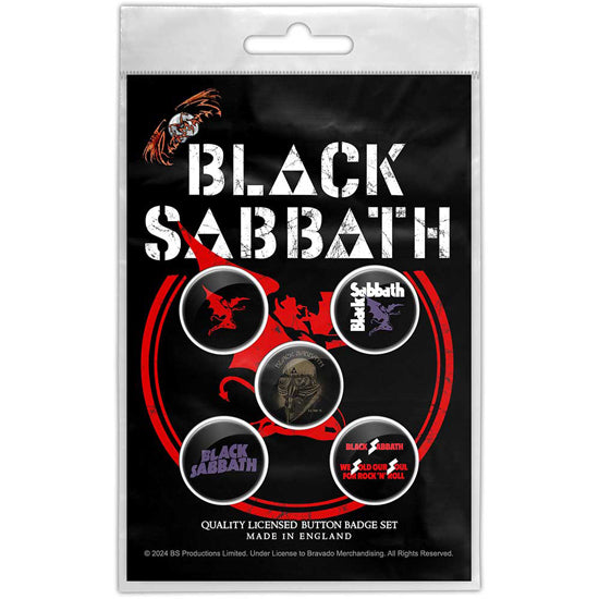 Button Badge Set - Black Sabbath - Red Devil