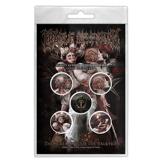 Button Badge Set - Cradle of Filth - The Screaming of the Valkyries