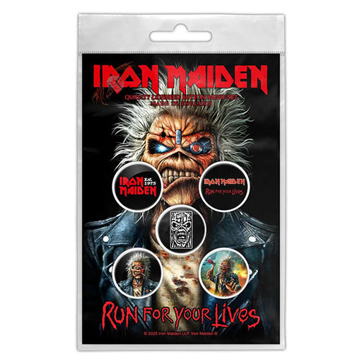 Button Badge Set - Iron Maiden - Run For Your Lives