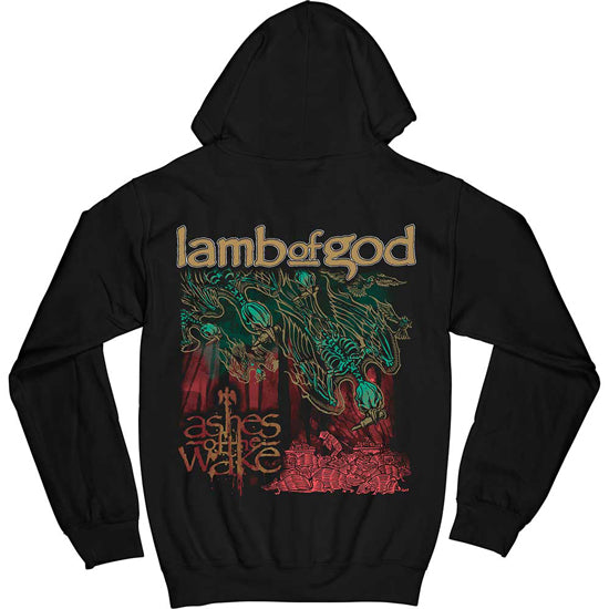 Hoodie - Lamb of God - Ashes of the Wake Album Cover - Zip - Back