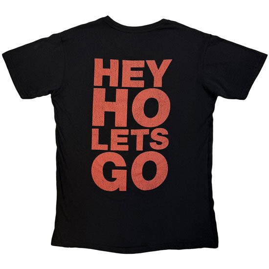 Premium Carbon Tee - Ramones - Hey Ho - Red Block Text - Back