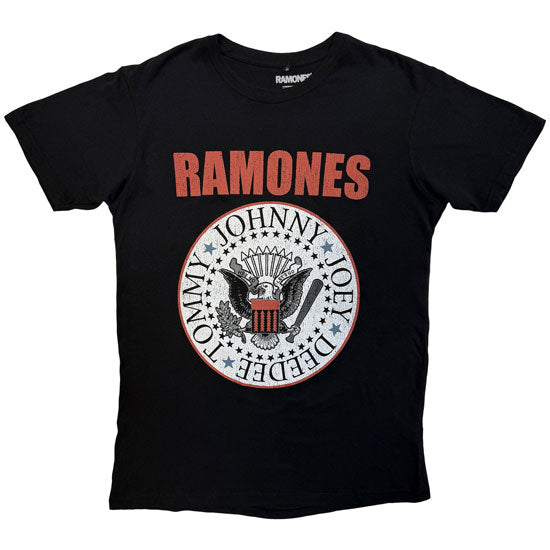 Premium Carbon Tee - Ramones - Hey Ho - Red Block Text - Front