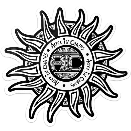 Sticker - Alice in Chains - Sun Logo - Black & White
