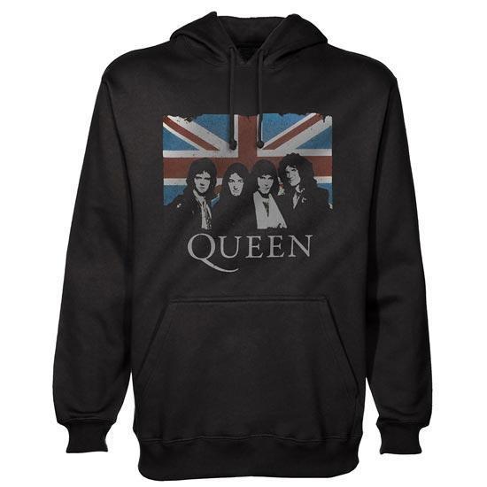Hoodie - Queen - Vintage Union Jack - Pullover-Metalomania