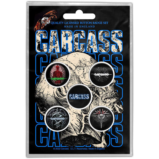 Button Badge Set - Carcass - Necro Head