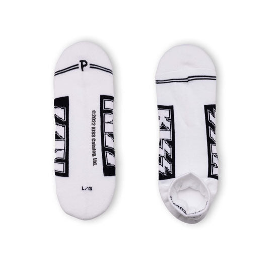 No-Show Liner Socks - Kiss - Logo - White