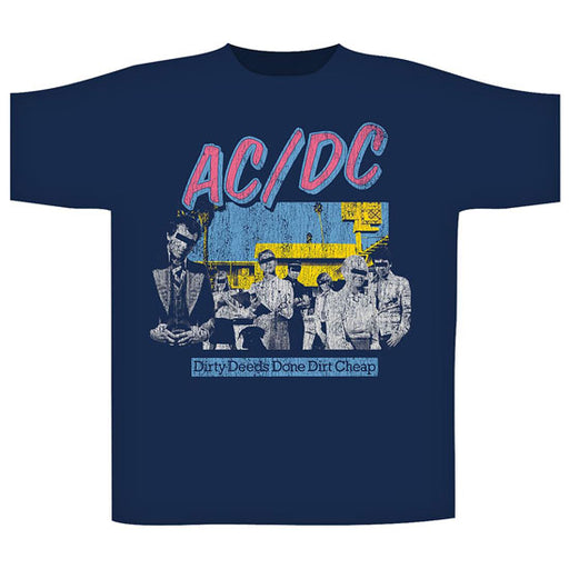 T-Shirt - ACDC - Dirty Deeds Done Dirt Cheap - Navy Blue