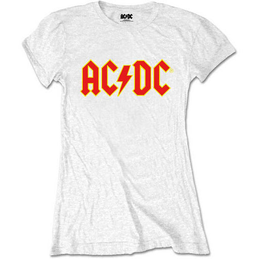 T-Shirt - ACDC - Red Logo - White - Lady